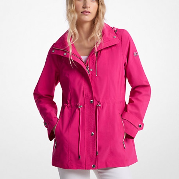 Michael Kors Fuchsia Woven Hooded Anorak - Picture 1 of 8